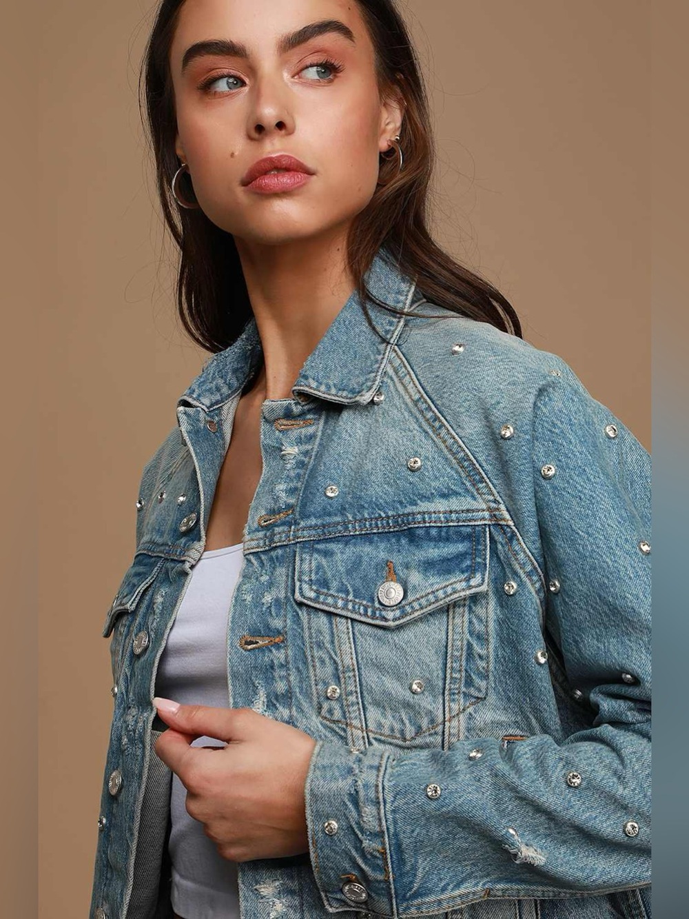 Night after Night Light Wash Rhinestone Oversized Denim Jacket
Free People - Picture 5 of 7